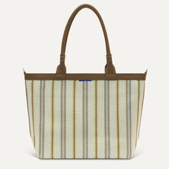 The Lightweight Zip Tote - Sunbeam Market Stripe