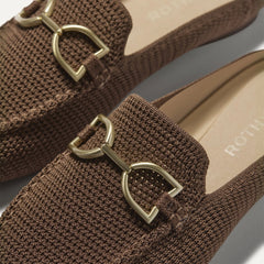 The Double Bit Loafer Mule - Cinnamon Raffia-Knit