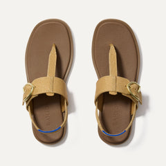 The T–Strap Sandal - Metallic Golden Sun