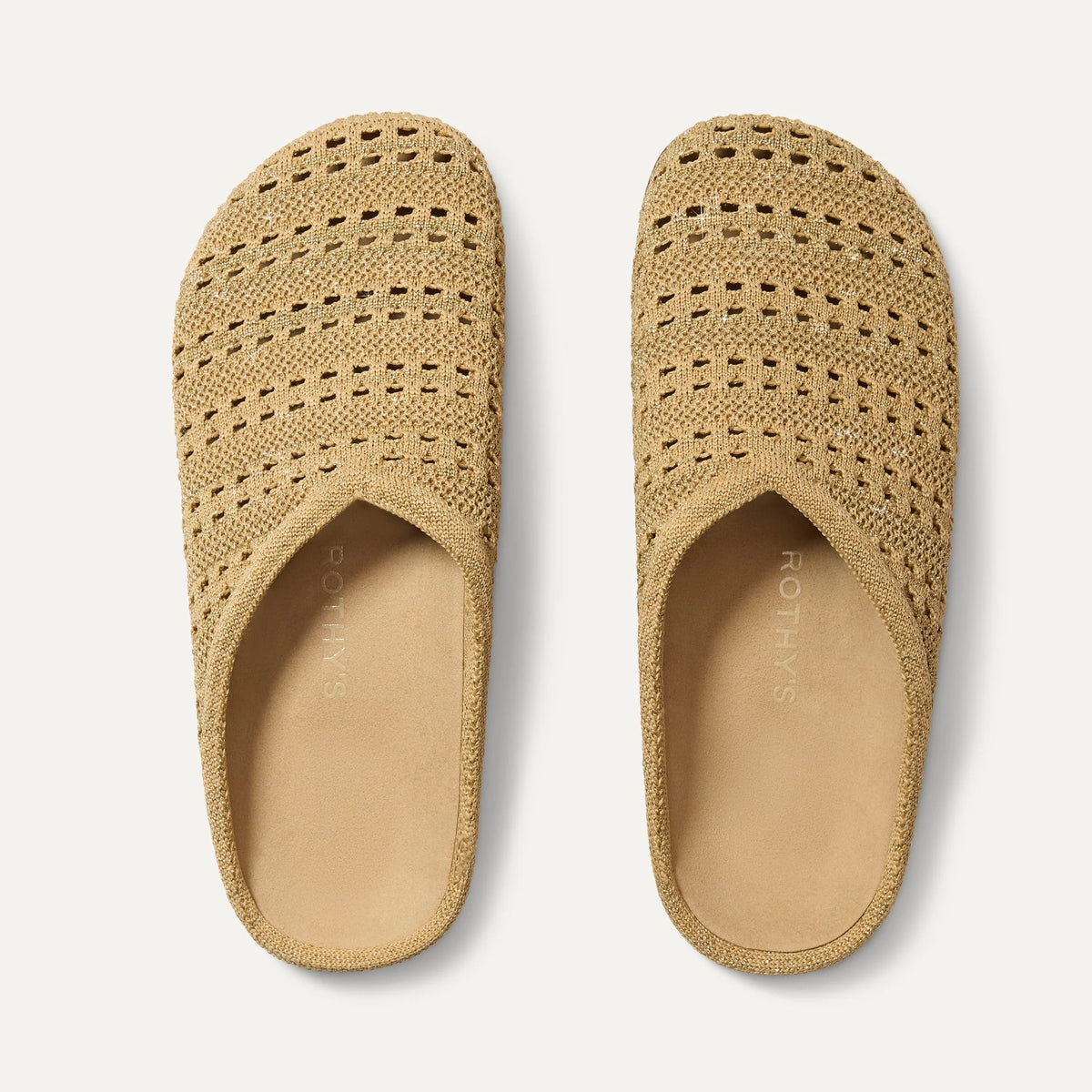 The Casual Clog - Metallic Golden Crochet