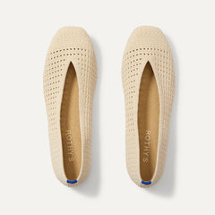 The Max Square Ballerina - Off White Mesh